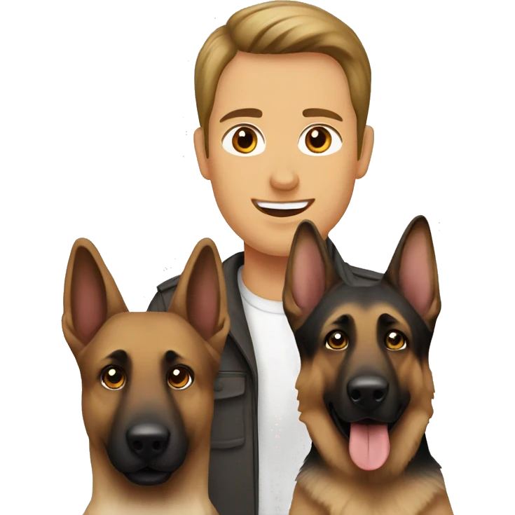 German shepherd with a human brown  emoji