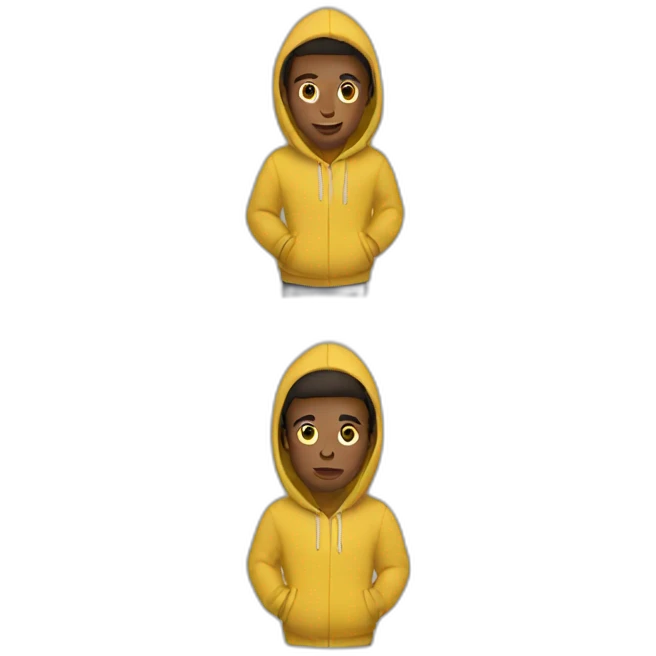 man in yellow hoodie emoji
