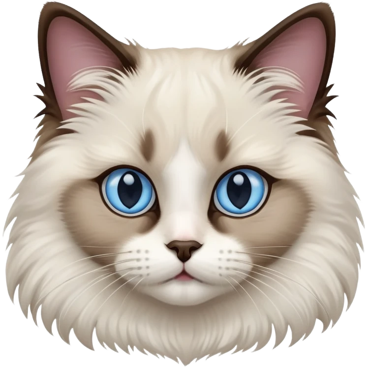 bicolor ragdoll cat face emoji