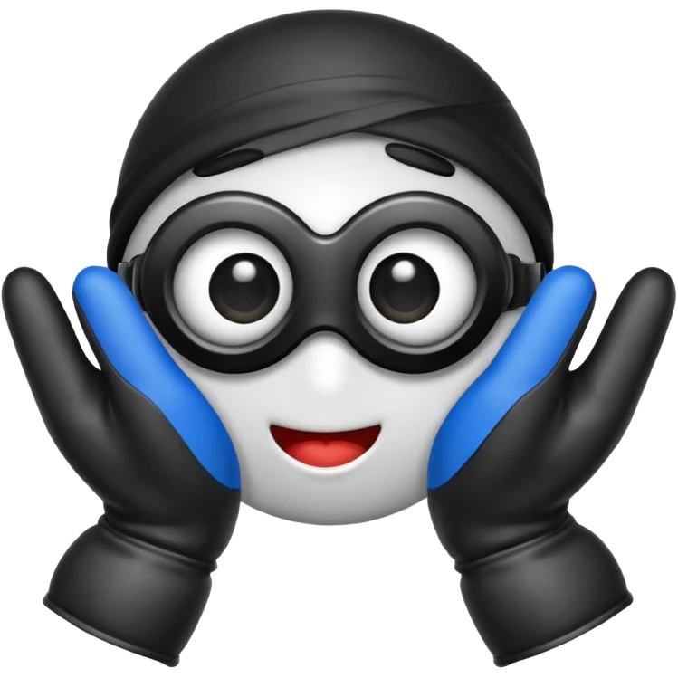 Mono tapando se los ojos con guantes emoji
