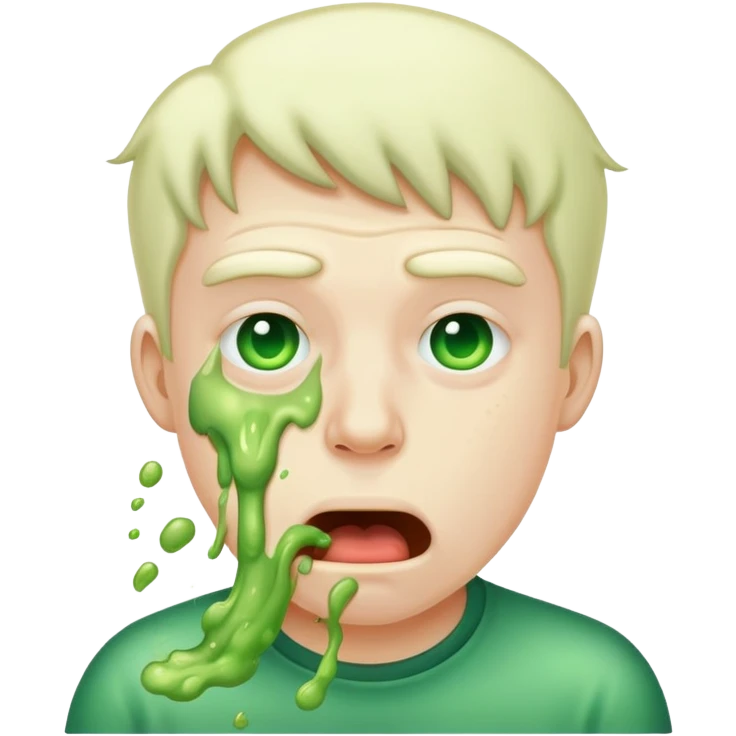 Guy barfing green vomit emoji