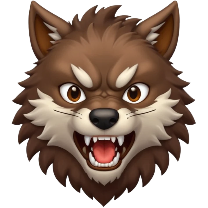 Werewolf – Furry wolf-man mid-roar emoji
