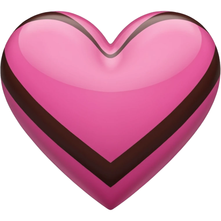 pink and dark brown striped heart emoji