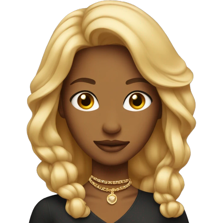 blonde caramel skinned girl with necklace emoji