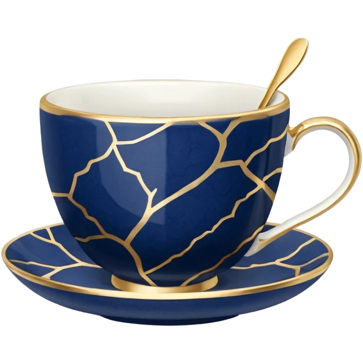 kintsugi navy blue tiny tea cup emoji