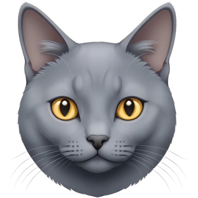 Russian Blue cat, calm and mysterious emoji