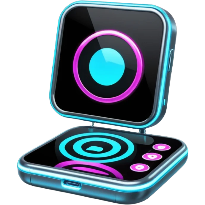 Shiny advanced futuristic Cyberpunk gadget emoji