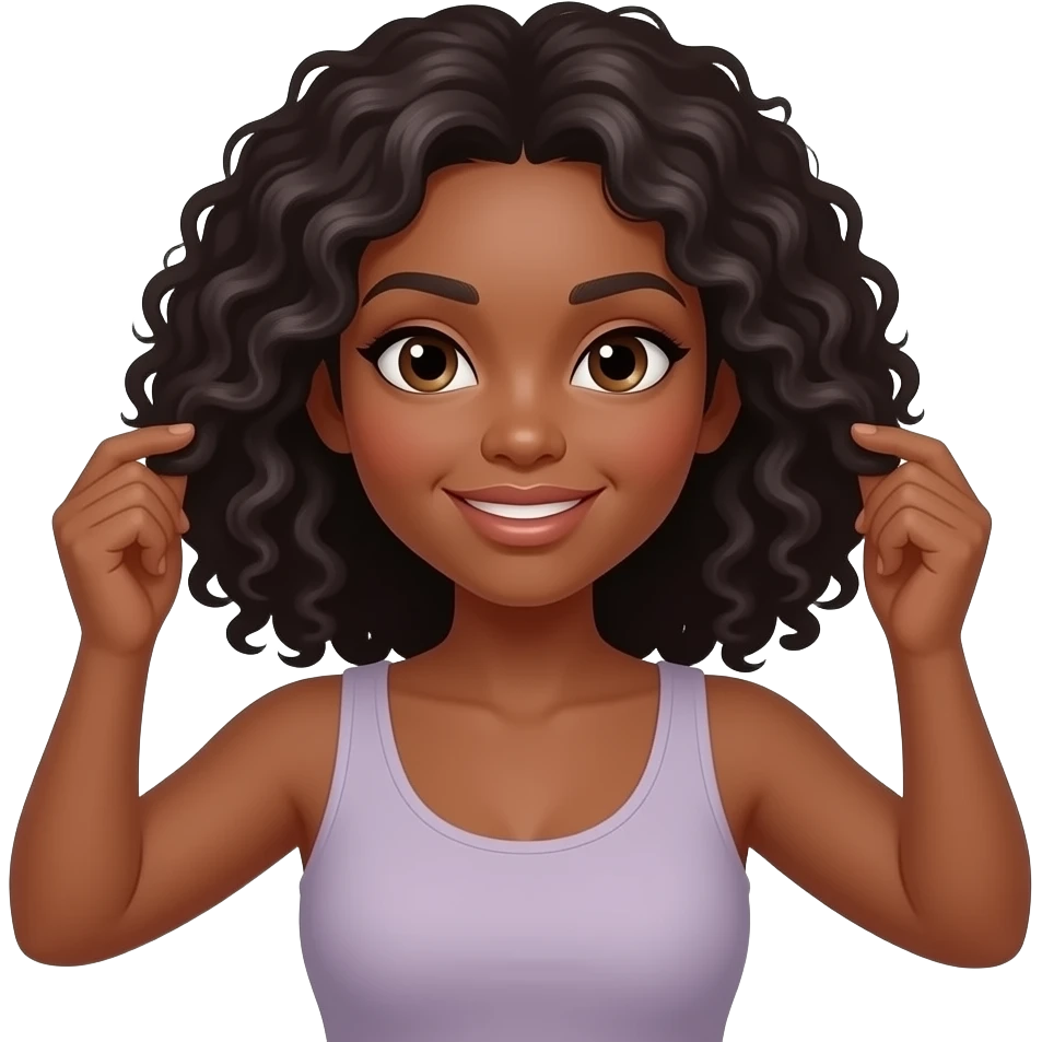 Pretty  black women fixing her hair emoji