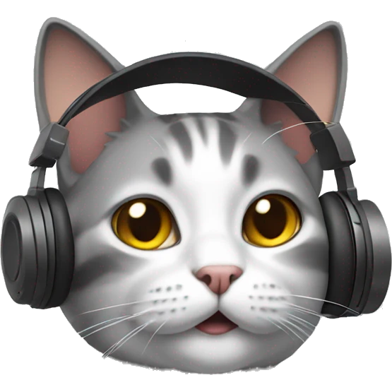 Cat with headphones emoji