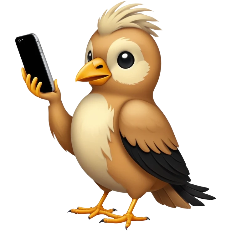 bird with a iphone  emoji