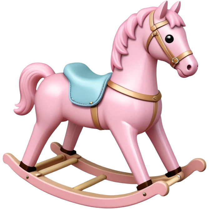 Pastel pink rocking horse toy emoji