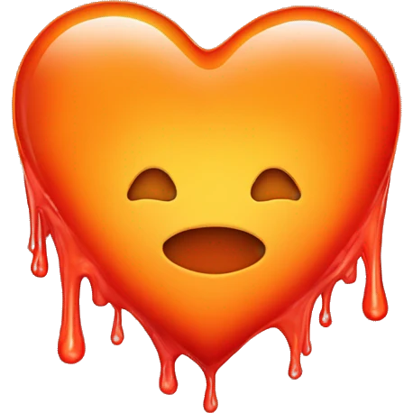 dripping orange-red glowing heart emoji