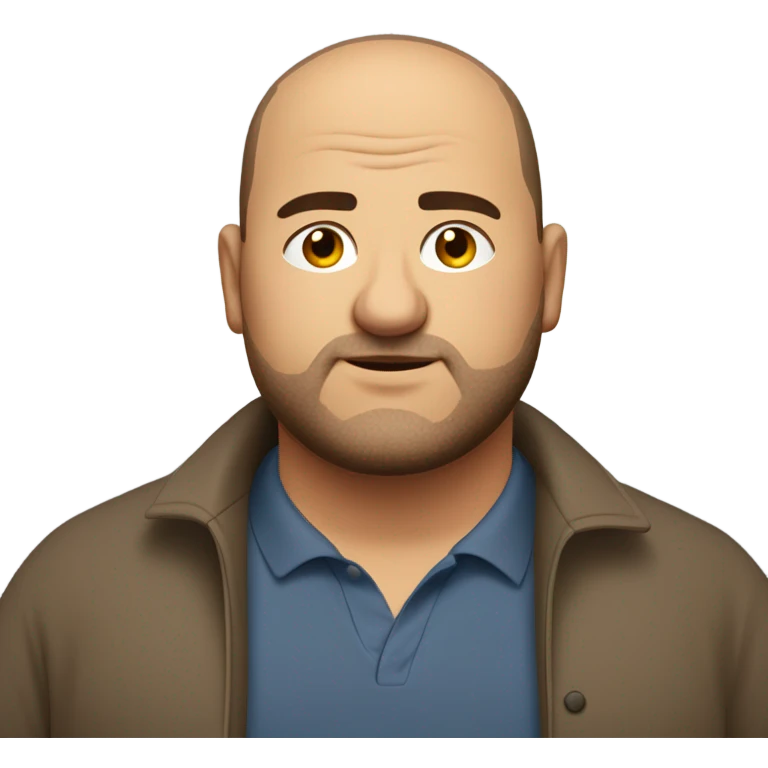 fat italian man, with brown buzz cut and a stubbled beard, wearing smart plain clothes. emoji