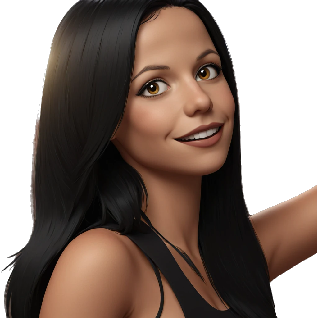 smiling girl with black hair emoji