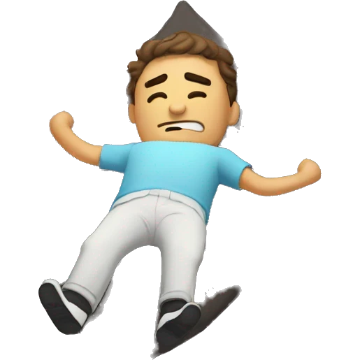 exhausted man lying on the floor emoji