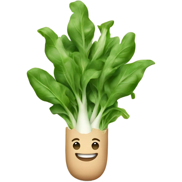 Happy arugula with hands emoji