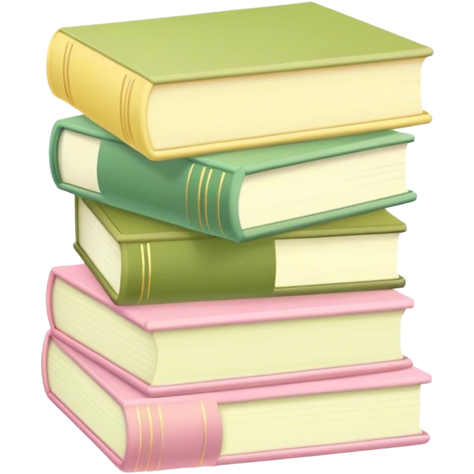 Pastel pink pastel yellow and matcha colored books emoji