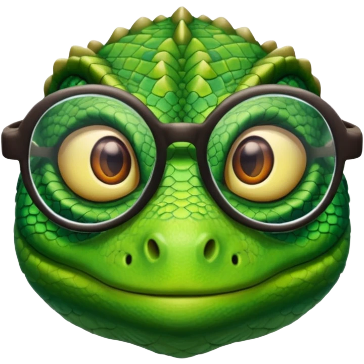 lizard wearing glasses emoji