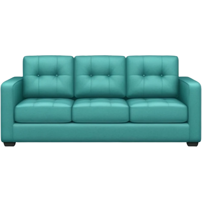 Square teal three-seater sofa  emoji