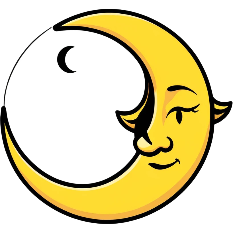 Vintage Sun and Crescent Moon emoji