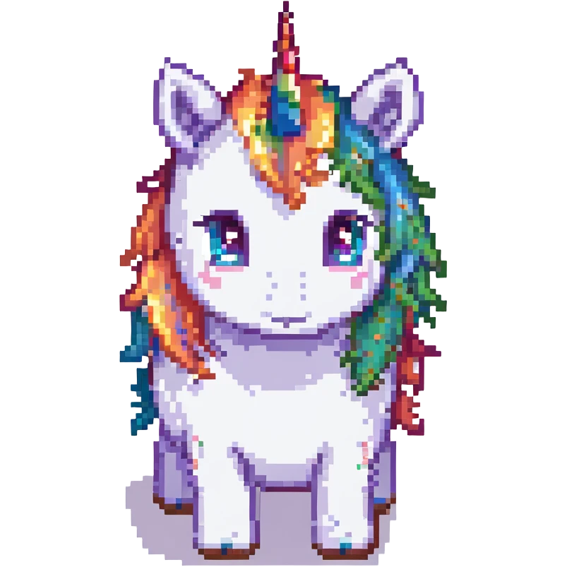 colorful baby unicorn with a rainbow mane emoji
