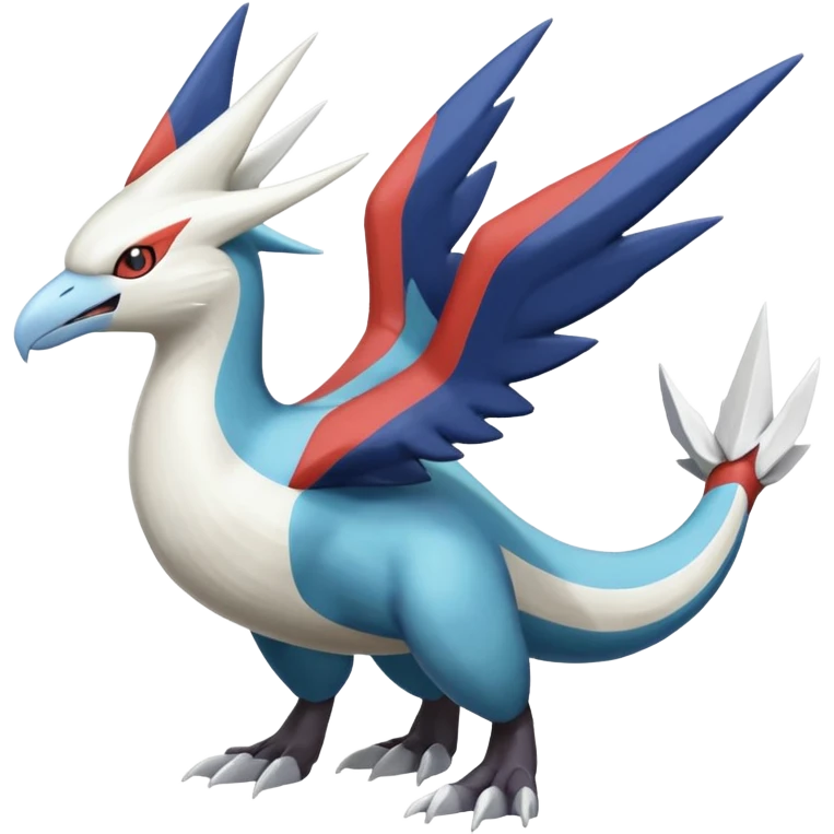 Silvally-Latios-Dialga-Latias-Lugia-Nargacuga-Noivern-fusion-Fakémon-Pokémon-creature (full body) emoji