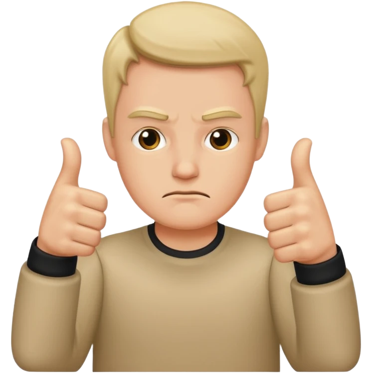 Person sticking 2 thumbs down emoji