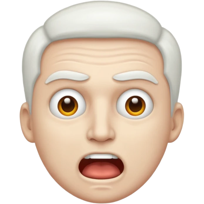 Man white eyes moaning emoji