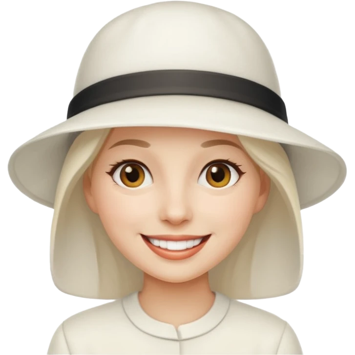 woman with white hat emoji