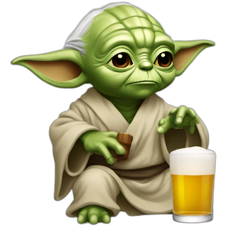 Yoda qui boit de la bière emoji