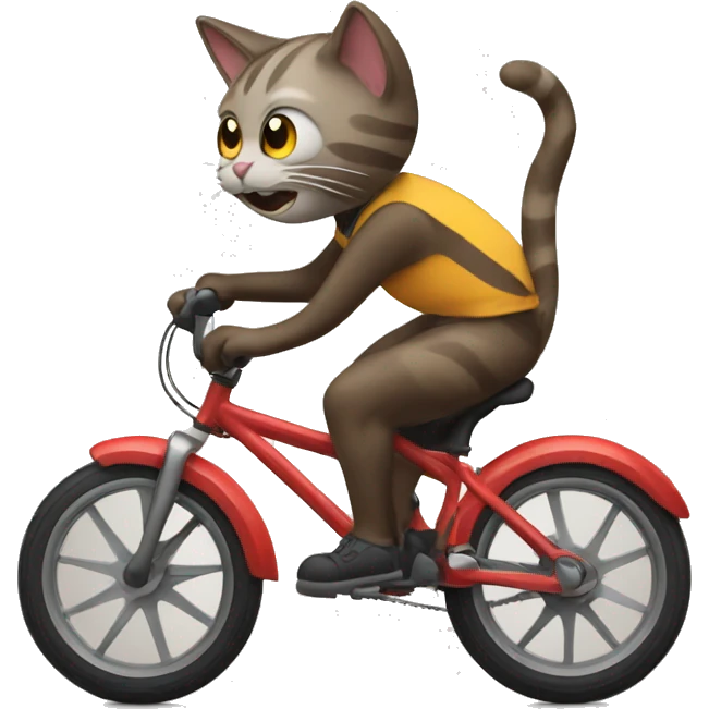 Cat on a downhill bike emoji