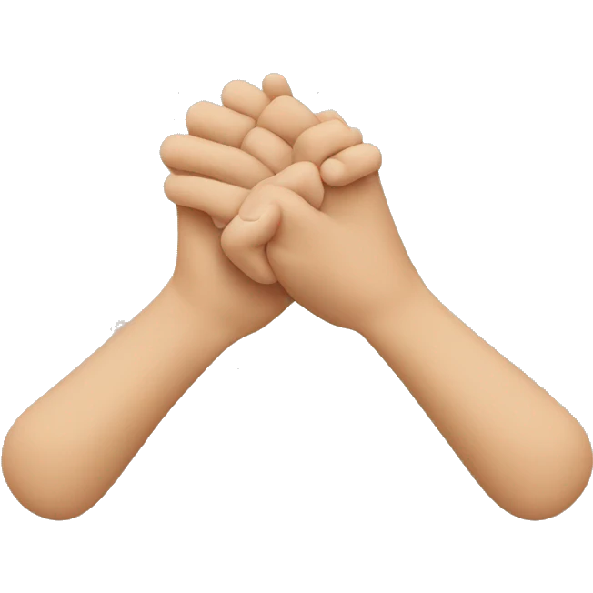 Two hands interlinked at thumbs emoji