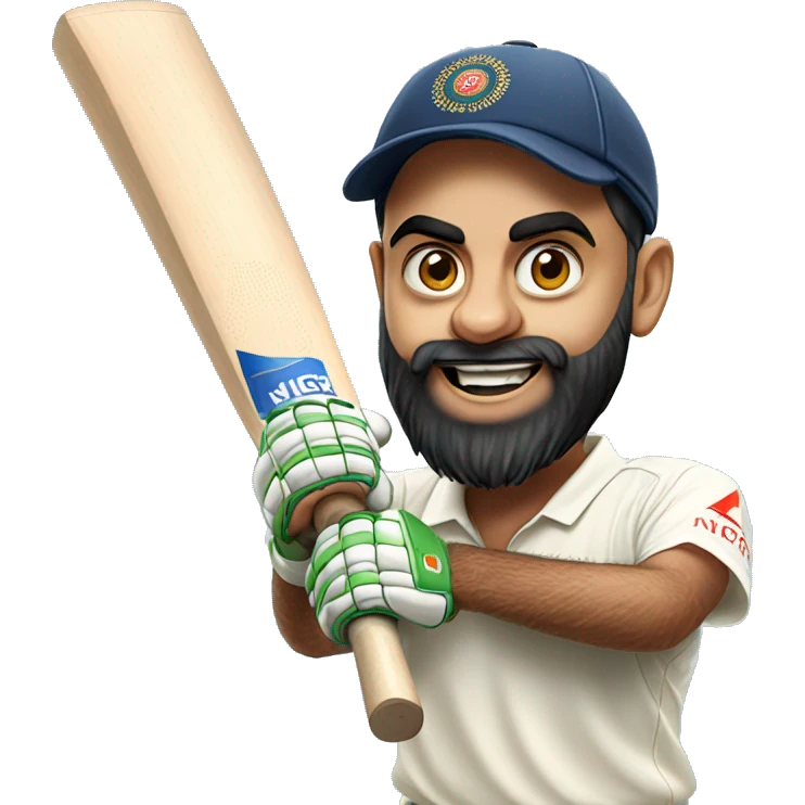 Virat kohli with cricket bat emoji