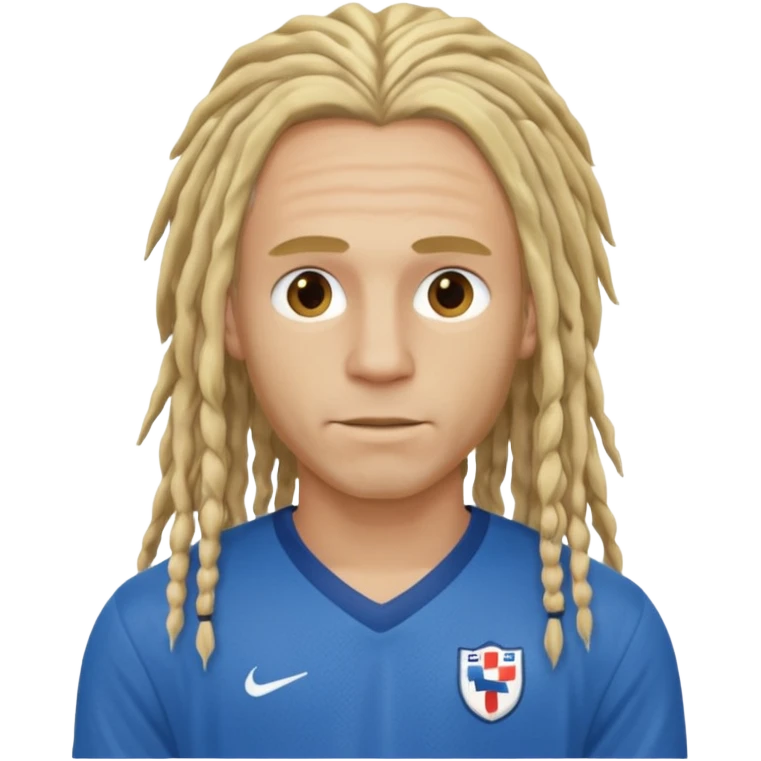 blonde long  dreadlocks man with blue jersey emoji