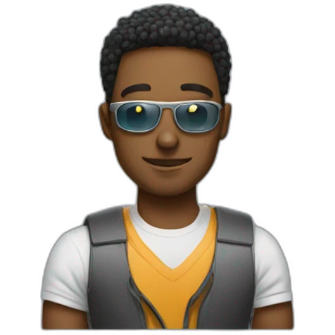 A cool Guy working with crypto emoji