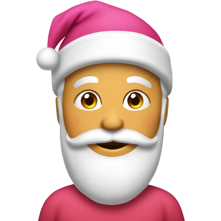 Santa Claus Usando gorro de navidad color Rosa emoji