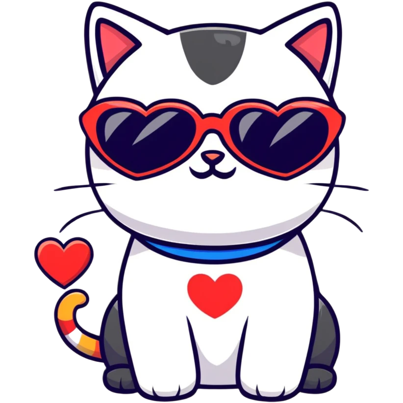 cat wearing heart-shaped sunglasses emoji