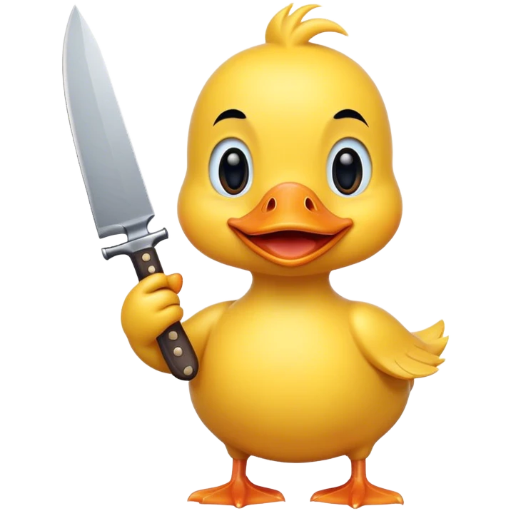 уточка с ножиком улыбается emoji