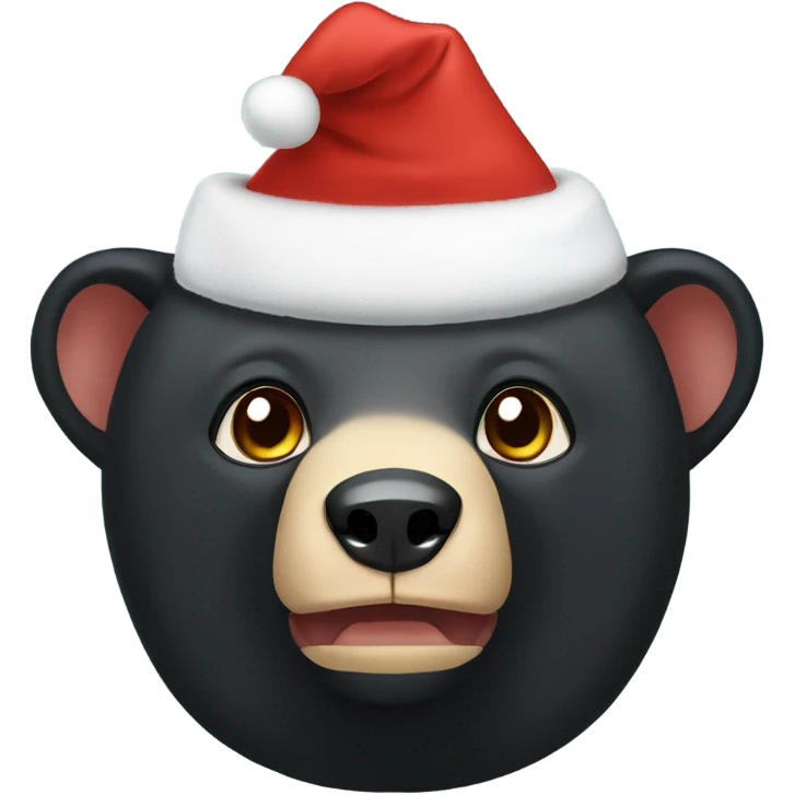 Sun bear wearing a santa hat emoji
