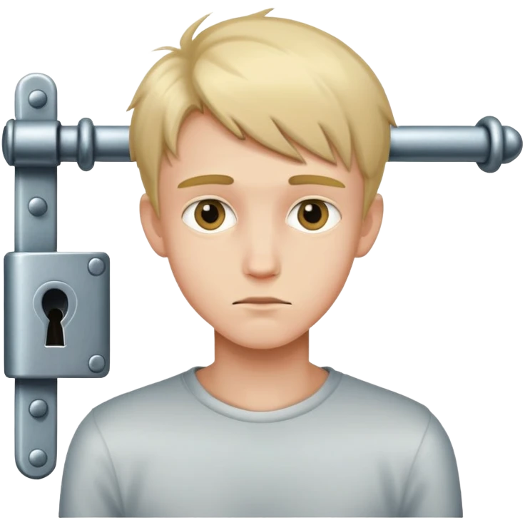 Locked young slim boy emoji