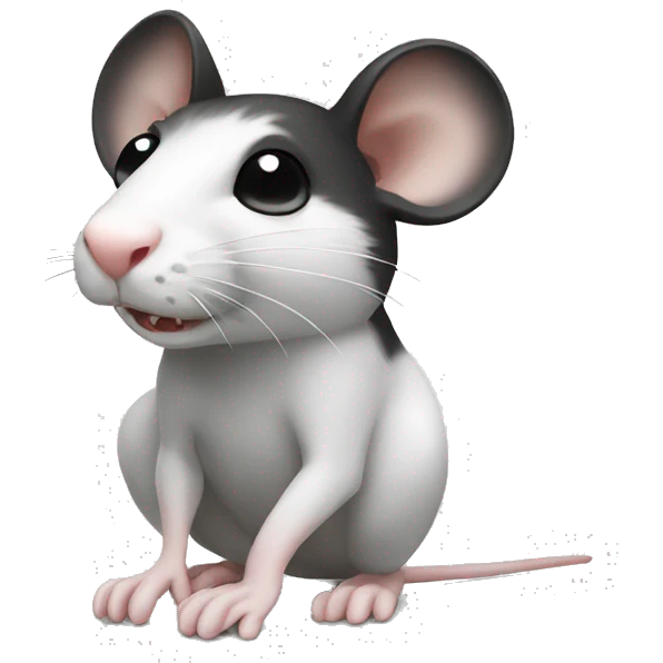 white black rat emoji
