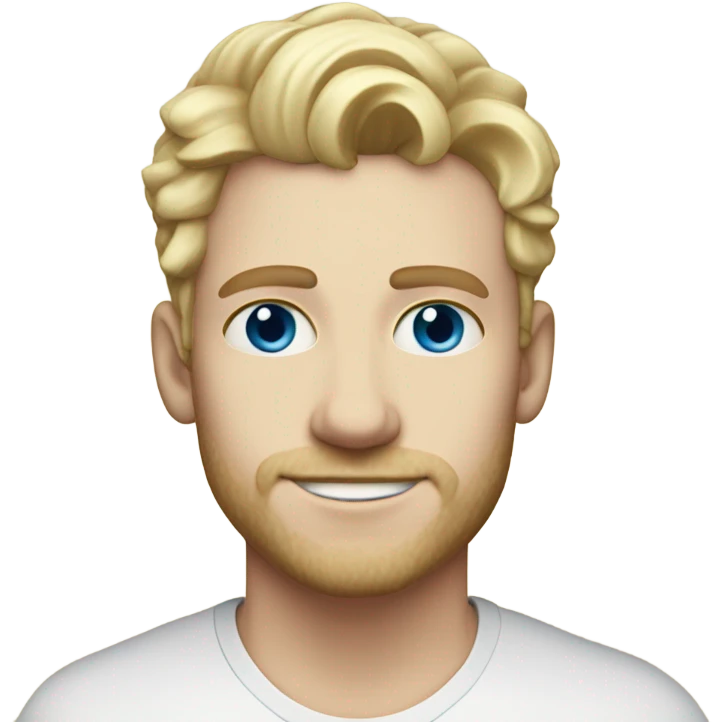 3/4 profile light curl blonde 30yo man blue eyed pale skin emoji