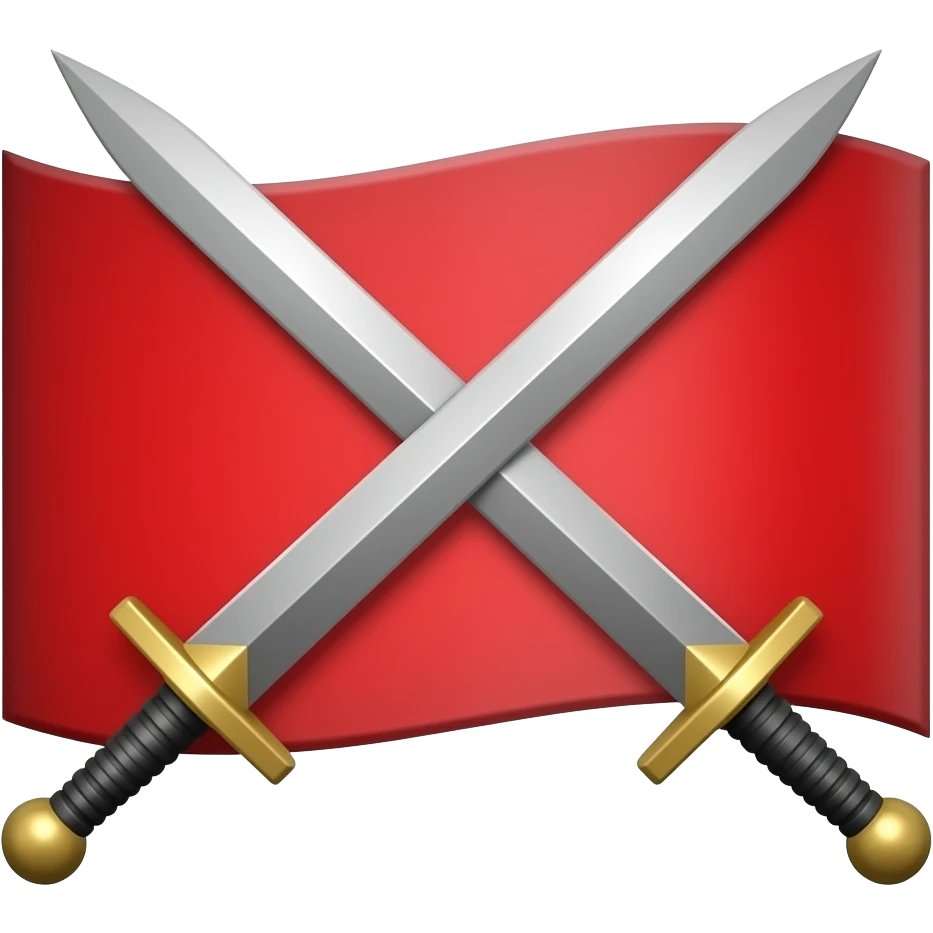 Lá cờ đỏ có hai thanh kiếm tréo qua emoji