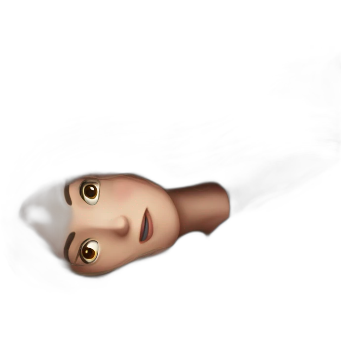 gazing girl with flowing hair emoji