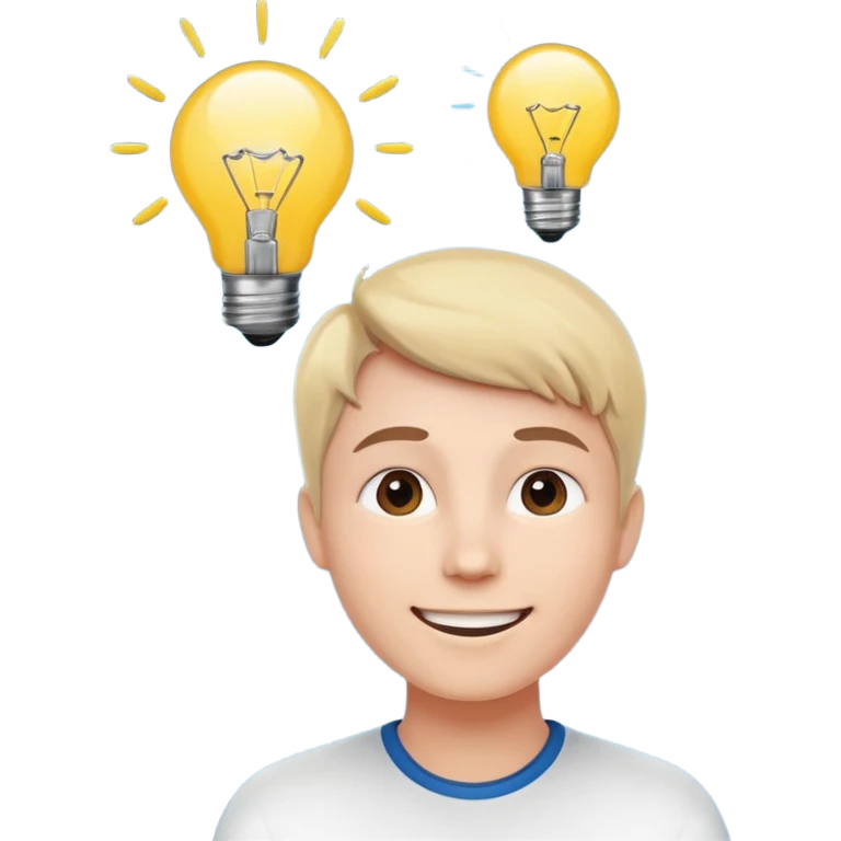 Generate a realistic emoji of someone happy figuring something out and being smart about it emoji
