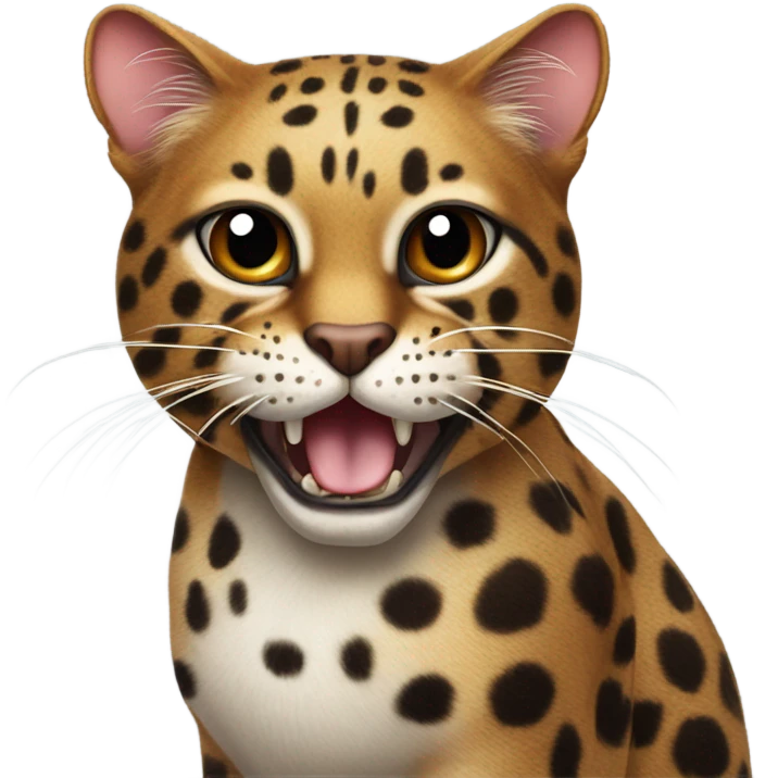 Mean leopard cat emoji