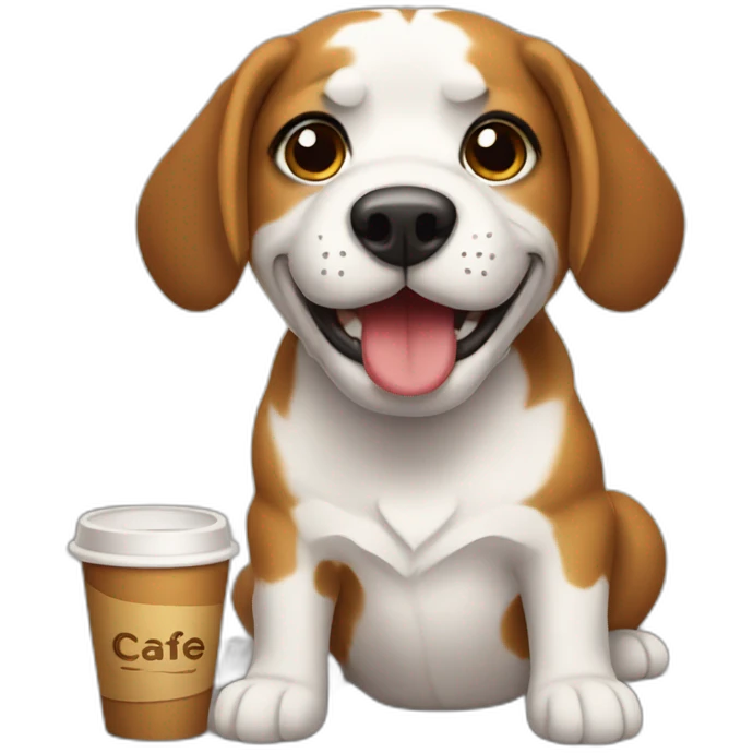 Cão tomando café emoji