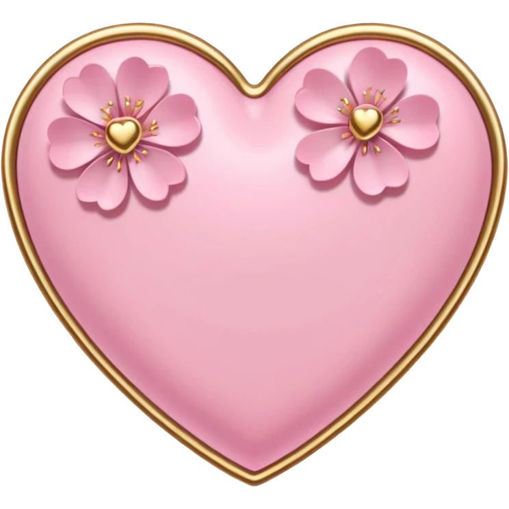 heart with sakura and gold accents emoji