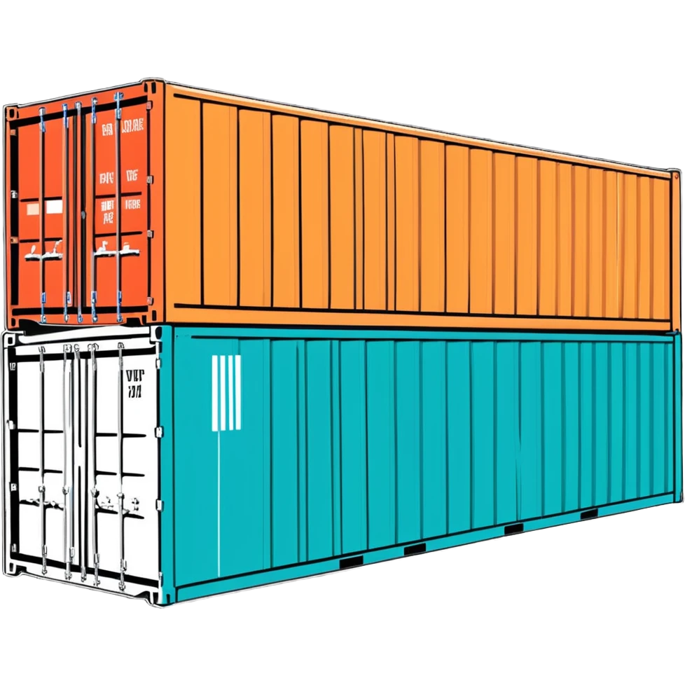 Colorful shipping container, logistics, cargo box emoji