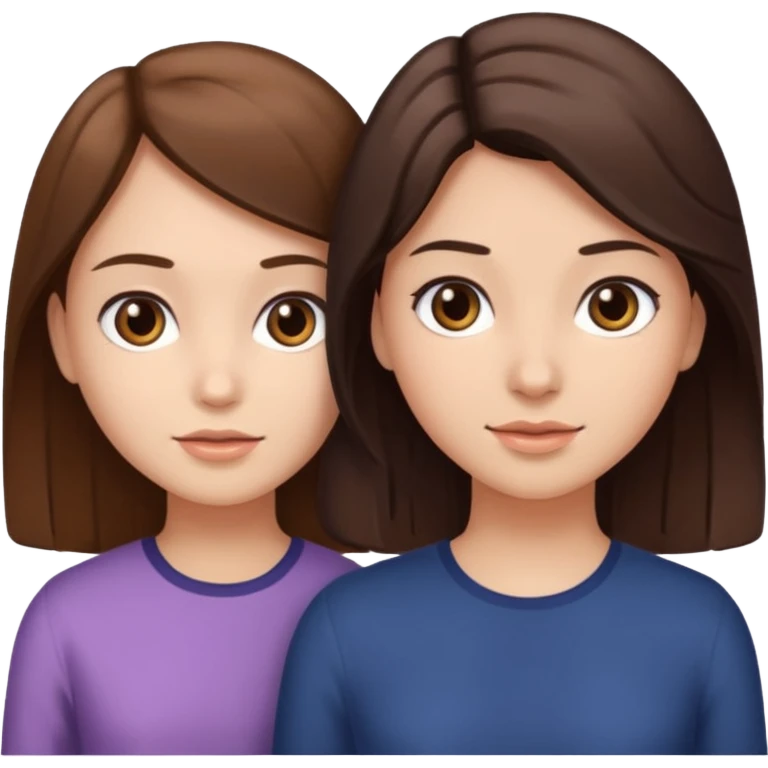 2 Besties g girls one dark brown hair one light brown hair emoji
